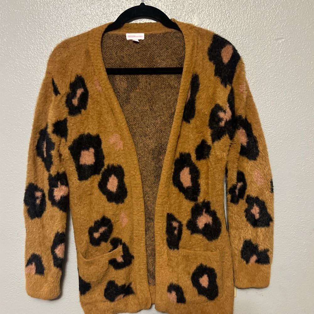 Design History Women's Animal Print Cardigan Sweater